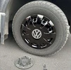 Ковпаки чорні ABS (1-катковий, 4 шт) для Volkswagen Crafter 2006-2016 рр - 1