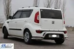 Задній захист AK007-2 (нерж) для Kia Soul II 2013-2018 рр - 2