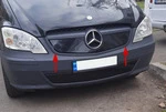 Зимова накладка на решітку V1 (2010-2015) Глянцева для Mercedes Vito W639 рр - 1