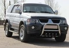 Кенгурятник QT006 (нерж) для Mitsubishi Pajero Sport 1996-2007 рр - 1