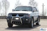 Кенгурятник QT006 (нерж) для Mitsubishi Pajero Sport 1996-2007 рр - 2