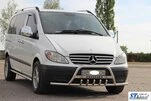 Кенгурятник WT004-Plus з вусами (нерж.) для Mercedes Vito W639 2004-2014 рр - 2