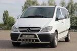 Кенгурятник WT004-Plus з вусами (нерж.) для Mercedes Vito W639 2004-2014 рр - 3