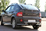 Задній захист AK005-2 (нерж) для SsangYong Action 2005-2018 рр - 1