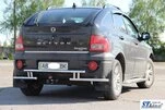 Задній захист AK005-2 (нерж) для SsangYong Action 2005-2018 рр - 3