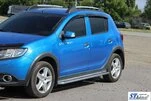 Бокові пороги KB001 (нерж) 60 мм для Renault Sandero 2013-2022 рр - 2