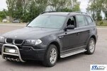 Бокові пороги KB001 (нерж) 60 мм для BMW X3 E-83 2003-2010 рр - 2
