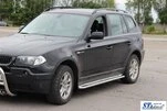 Бокові пороги KB001 (нерж) 60 мм для BMW X3 E-83 2003-2010 рр - 3