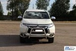 Кенгурятник WT022 (нерж) для Mitsubishi Pajero Sport 2015- рр - 2