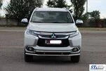 Передній захист ST016 (нерж) для Mitsubishi Pajero Sport 2015- рр - 3