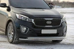 Передній захист ST014 60 / 42мм (нерж) для Kia Sorento III UM 2014-2020 рр - 1
