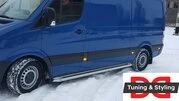 Бокові пороги Premium (2 шт., нерж.) d60, Long/ExtraLong для Mercedes Sprinter W906 2006-2018 рр - 3