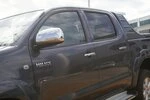 Накладки на дзеркала (2 шт., нерж) Carmos - Турецька сталь для Toyota Hilux 2006-2015 рр - 1