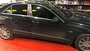 Молдинги дверних стійок (6 шт, нерж) для Mercedes E-сlass W212 2009-2016рр - 1