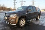 Бокові пороги Allmond Grey (2 шт., алюм) для Volkswagen Amarok 2010-2022 рр - 2