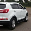 Бокові пороги Allmond Black (2 шт., алюм.) для Kia Sportage 2010-2015 рр - 1