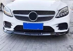 Передня лип накладка V2 1234 Upgrade (чорна, 2018-2021) для Mercedes C-сlass W205 рр - 3