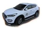 Бокові пороги Fullmond (2 шт., Алюміній) для Hyundai Tucson TL 2016-2021рр - 1