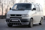 Кенгурятник WT003 Plus-2 (нерж) для Volkswagen T4 Caravelle/Multivan - 1