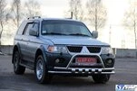 Передній захист ST015-2025WT (нерж) для Mitsubishi Pajero Sport 1996-2007 рр - 3