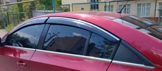 Вітровики з хромом (4 шт., Sunplex Chrome) для Chevrolet Cruze 2009-2015 рр - 2