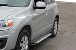 Бокові пороги Allmond Grey (2 шт., алюм.) для Mitsubishi ASX 2010-2023 рр - 1