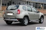 Бічні труби з втавками (2 шт., нерж.) для Dacia Duster 2008-2018 рр - 4