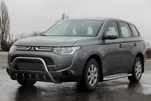 Кенгурятник WT004 (нерж.) для Mitsubishi Outlander 2012-2021 рр - 1