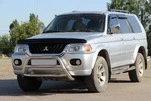 Кенгурятник WT022 (нерж) для Mitsubishi Pajero Sport 1996-2007 рр - 1