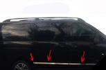Молдинг дверний (6 частин, нержавійка) Довга, 1 бічні двері для Mercedes Vito / V-class W447 2014- рр - 1