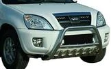 Кенгурятник WT003 (нерж.) d60 з написом для Chery Tiggo 1 - 2