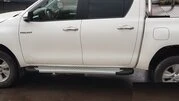 Бокові пороги Allmond Grey (2 шт., алюміній) для Toyota Hilux 2015- рр - 7