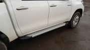 Бокові пороги Allmond Grey (2 шт., алюміній) для Toyota Hilux 2015- рр - 3