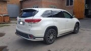 Задній захист AK005-2 (2 шт., нерж) для Toyota Highlander 2013-2019 рр - 6