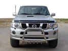 Кенгурятник QT007 (нерж) для Nissan Patrol Y61 1997-2011 рр - 1