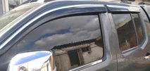 Вітровики з хромом (4 шт., Sunplex Chrome) для Nissan Navara 2006-2015 рр - 2
