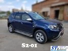 Бокові пороги Premium (2 шт., нерж.) Ø60 для Dacia Duster 2018-2024 рр - 1