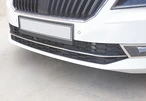 Накладки на передній бампер OmsaLine (3 шт., нерж.) для Skoda Superb 2015-2024 рр - 1
