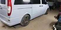 Бокові пороги Exclusive (2 шт, під фарбування) Коротка/Середня база для Mercedes Vito W639 2004-2014 рр - 1