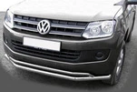 Передній захист ST017 (нерж) 60 на 42 мм для Volkswagen Amarok 2010-2022 рр - 1