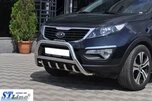 Кенгурятник WT003 (нерж.) для Kia Sportage 2010-2015 рр - 4