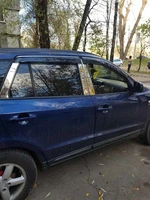 Молдинг дверних стійок (6 шт, нерж.) для Hyundai Santa Fe 2 2006-2012 рр