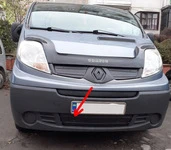 Зимова нижня накладка на решітку (під номером) 2001-2007, Глянцева для Renault Trafic рр