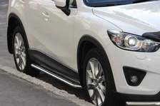 Бокові пороги KB001 (нерж) 60 мм для Mazda CX-3 2015- рр