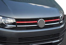Накладки на решітку верхня 2015-2019 (2 шт, червоні) для Volkswagen T6