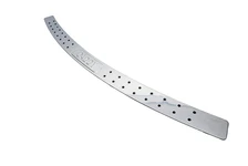 Накладка на задній бампер пряма (З чорними крапками, нерж) для Volkswagen Caddy 2010-2015 рр