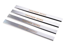 Накладки на пороги Carmos V1 (нерж) Передні двері (2 шт) для Peugeot Partner Tepee 2008-2018 рр