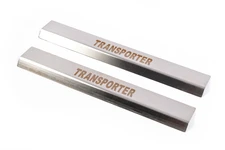 Накладки на пороги Carmos V1 (2 шт, нерж) для Volkswagen T5 Transporter 2003-2010 рр