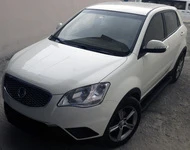 Бокові пороги Allmond Black (2 шт., Алюміній) для SsangYong Korando 2010-2019 рр