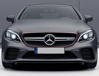 Передня решітка AMG Silver 2014-2018, без камери для Mercedes C-сlass W205 рр